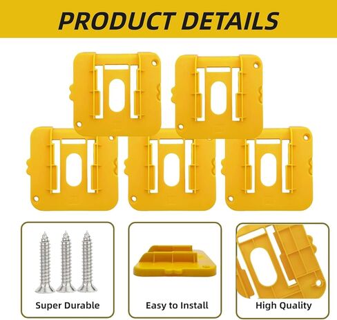 12 Pack Battery Pack Holders Compatible with Dewalt 20V and 60V Battery, Heavy-Duty ABS Wall Organizer Rack with Screws Battery Pack Mount for Garage, Workshop, Job Site in Saudi Arabia