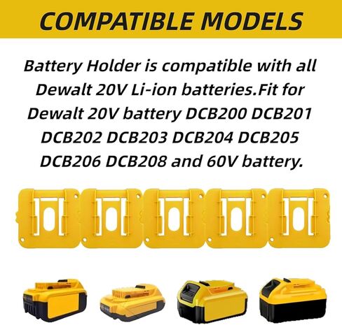 12 Pack Battery Pack Holders Compatible with Dewalt 20V and 60V Battery, Heavy-Duty ABS Wall Organizer Rack with Screws Battery Pack Mount for Garage, Workshop, Job Site in Saudi Arabia