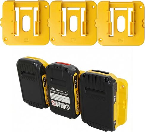 12 Pack Battery Pack Holders Compatible with Dewalt 20V and 60V Battery, Heavy-Duty ABS Wall Organizer Rack with Screws Battery Pack Mount for Garage, Workshop, Job Site in Saudi Arabia