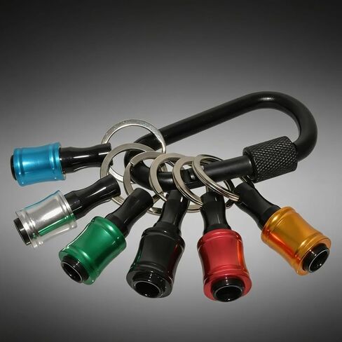 6Pcs 1/4 Inch Hex Shank Keychain Aluminum Alloy Drill Bits Keychain Screwdriver Bits Holder Drill Bit Socket Adapter Holder Fast Change Bit Holder for Most Electric Hand-held Screwdrivers Drill Bits in Kuwait