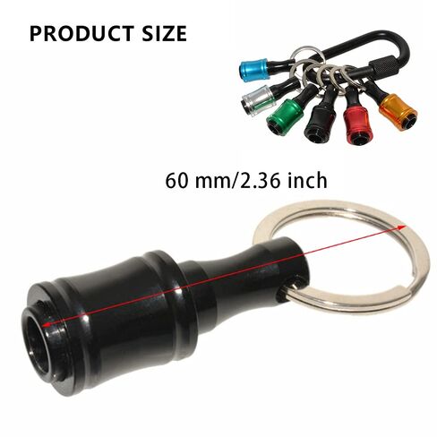 6Pcs 1/4 Inch Hex Shank Keychain Aluminum Alloy Drill Bits Keychain Screwdriver Bits Holder Drill Bit Socket Adapter Holder Fast Change Bit Holder for Most Electric Hand-held Screwdrivers Drill Bits in Kuwait