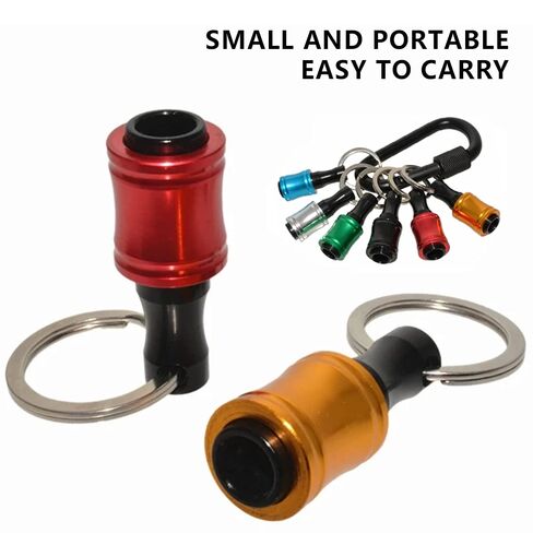 6Pcs 1/4 Inch Hex Shank Keychain Aluminum Alloy Drill Bits Keychain Screwdriver Bits Holder Drill Bit Socket Adapter Holder Fast Change Bit Holder for Most Electric Hand-held Screwdrivers Drill Bits in Kuwait