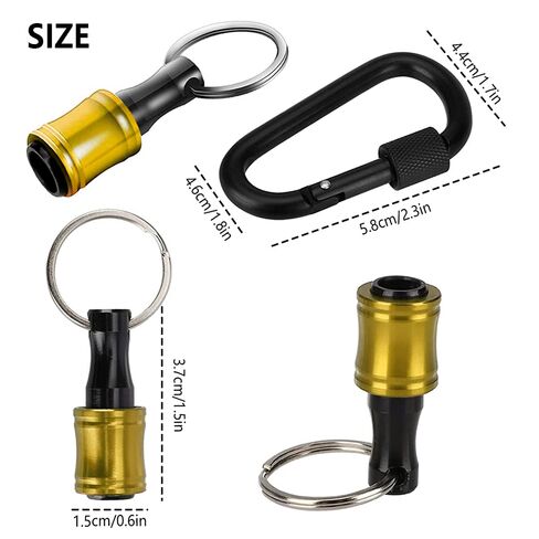 6Pcs 1/4 Inch Hex Shank Keychain Aluminum Alloy Drill Bits Keychain Screwdriver Bits Holder Drill Bit Socket Adapter Holder Fast Change Bit Holder for Most Electric Hand-held Screwdrivers Drill Bits in Kuwait