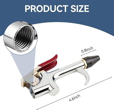 SANFU 4 قطع 1/4 NPT Lever Blow Gun فوهة هواء لتنظيف الغبار منفاخ مع فوهات مطاطية وأمان أداة هواء، قطعتان 1/4 بوصة من النوع M لصناعة المرآب المنزلي (أحمر) in Kuwait