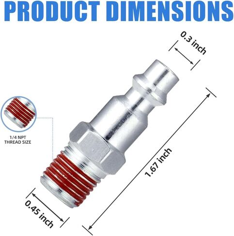 SANFU 4 قطع 1/4 NPT Lever Blow Gun فوهة هواء لتنظيف الغبار منفاخ مع فوهات مطاطية وأمان أداة هواء، قطعتان 1/4 بوصة من النوع M لصناعة المرآب المنزلي (أحمر) in Kuwait