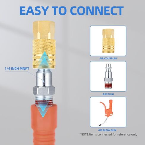 SANFU 4 قطع 1/4 NPT Lever Blow Gun فوهة هواء لتنظيف الغبار منفاخ مع فوهات مطاطية وأمان أداة هواء، قطعتان 1/4 بوصة من النوع M لصناعة المرآب المنزلي (أحمر) in Kuwait