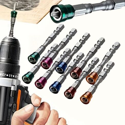 5PCS Magnetic Drill Bit Set Durable S2 Steel 65mm Phillips 1/4 Inch Hex Shank for DIY Workshop On-Site Repairs, Mix in Kuwait