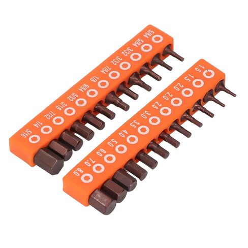 24 Pcs Hex Head Drill Bit Set, S2 Alloy Steel Metric and SAE Hex Bit Set for Industrial Use with Storage Holder in Kuwait