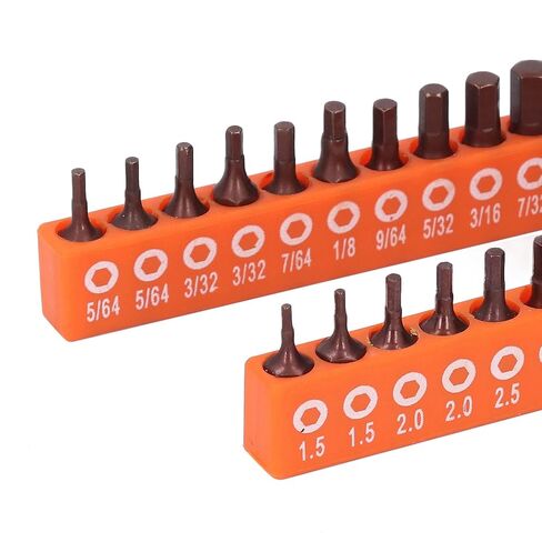 24 Pcs Hex Head Drill Bit Set, S2 Alloy Steel Metric and SAE Hex Bit Set for Industrial Use with Storage Holder in Kuwait