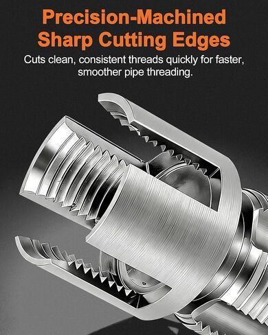 3PCS Carbon Steel Internal & External Pipe Threading Tool Set, 1/2", 3/4", 1" PVC Pipe Threader Kit with Gloves & Tape, Drill-Compatible for Smooth Threading, Plumbing Projects and Home Repairs in Kuwait