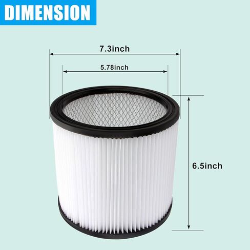 عبوتان من الفلتر البديل 90304 لـ Shop-Vac 90350 90304 90333 9030400 903-04-00، يناسب معظم المكانس الكهربائية الرطبة/الجافة سعة 5 جالون وما فوق in Kuwait
