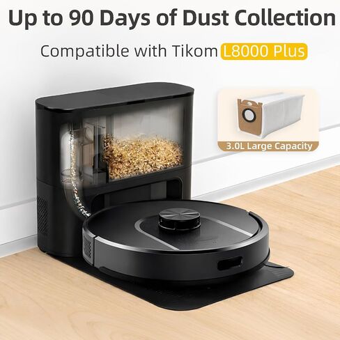 10 أكياس غبار سعة 3 لتر متوافقة مع مكنسة Tikom L8000 Plus Robot Vacuum، 10 × 3 لتر أكياس مكنسة كهربائية بديلة للاستعمال مرة واحدة in Kuwait
