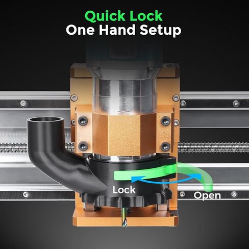 حذاء غبار CNC لآلة التوجيه CNC، يناسب محرك عمود دوران بقطر 65 مم و69 مم، تصميم فرشاة مزدوجة، مجموعة غبار محسنة، منفذ خرطوم 38 مم (1.5 بوصة) in Kuwait