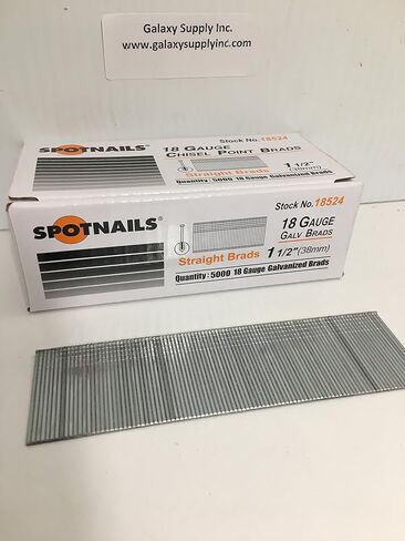 SPOTNAILS #18524 18 Gauge 1-1/2" lag brad nail. 5000p/box. 10b/case. SALE BY FULL CASE in Kuwait