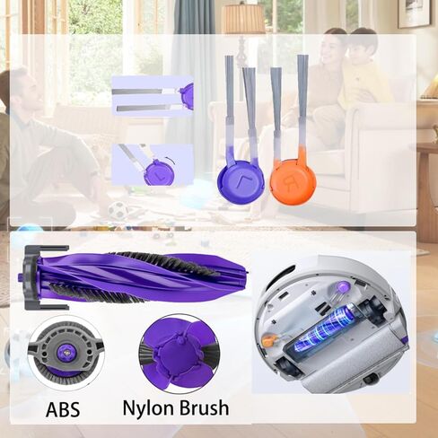 16 Pcs Replacement Accessories Kit Compatiible With Narwal Flow Robot Vacuum,1 Main Brush Roller,4 Side Brush,4 Hepa Filters,2 Track Mop Cloth,4 Dust Bag, in Kuwait