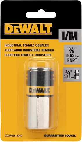 وصلة هواء صناعية بجسم 3/8 بوصة من DEWALT مع FNPT 3/8 بوصة: تصميم توصيل دفع عالي التدفق بـ 6 كرات، 300 رطل لكل بوصة مربعة in Kuwait
