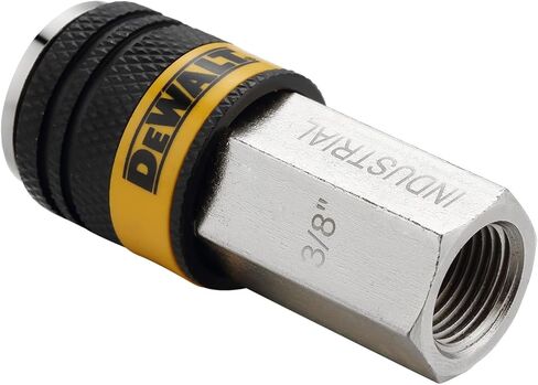 وصلة هواء صناعية بجسم 3/8 بوصة من DEWALT مع FNPT 3/8 بوصة: تصميم توصيل دفع عالي التدفق بـ 6 كرات، 300 رطل لكل بوصة مربعة in Kuwait