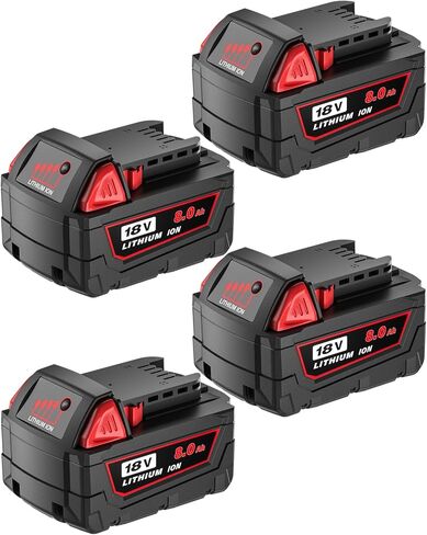 قطعتان من بطاريات ليثيوم أيون 8.0 أمبير بديلة لميلووكي M-18 48-11-1860 متوافقة مع بطارية ميلووكي 18 فولت والأدوات اللاسلكية in Kuwait