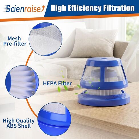 5 عبوات من مرشحات HEPA المتوافقة مع نماذج eufy HomeVac H11 وH20 وH11 Pure - فلتر فراغ قابل للغسل وإعادة الاستخدام بنسبة 99.9% in Kuwait