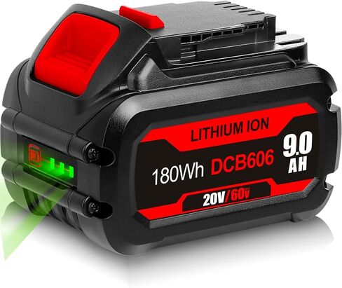 TenHutt 9.0Ah Replacement for Dewalt 20v/60v Flex-Volt Battery DCB615 DCB612 DCB609 DCB606, Compatible with Dewalt 60V MAX Cordless Power Tool & Chargers DCB1112 DCB101 DCB115 DCB118 DCB1104 DCB1106 in Kuwait