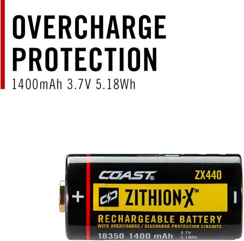 Coast ZX440 Lithium-Ion Rechargeable Battery with Battery Charge Indicator and Overcharge Protection, USB-C ***ONLY Compatible XT7R and XP7R Flashlights*** in Kuwait