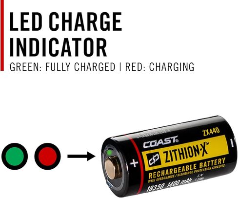 Coast ZX440 Lithium-Ion Rechargeable Battery with Battery Charge Indicator and Overcharge Protection, USB-C ***ONLY Compatible XT7R and XP7R Flashlights*** in Kuwait