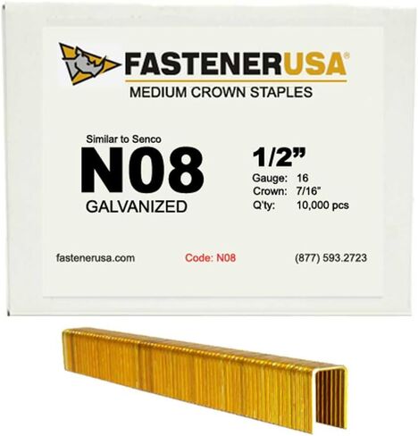 1/2 بوصة × 7/16 بوصة تاج 16GA GALV N08 دبابيس 10,000 قيراط in Kuwait