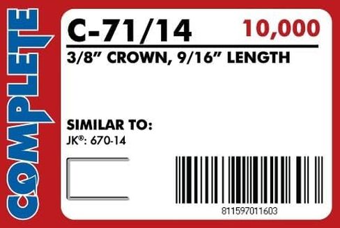 دبابيس سلكية رفيعة C-71/14Crown كاملة بطول ساق 9/16 بوصة، 20 مقياس/3/8 بوصة in Kuwait