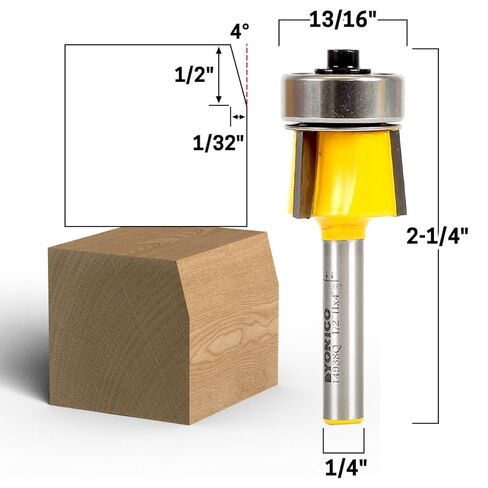 Yonico Bevel Trim Router Bits Bevel 4 Degree 1/4-Inch Shank 14938q in Kuwait
