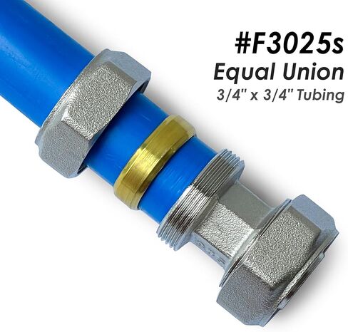 1PCS 3/4’’ Union Compressed Air Line Fittings, 3/4’’ x 3/4’’ Piping, 200PSI Working Pressure, Air Piping Fittings for Shop Garage Compressed Air Tube System Brass-Nickel Plated in Kuwait