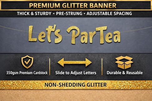 دعونا شريك لافتة Gold Glitter - زخارف ، لحفل الشاي ، اللوازم ، والفضلات والهدايا in Kuwait