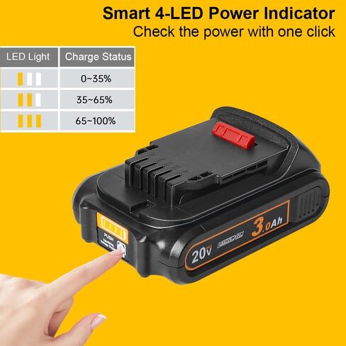 TENMOER 2-Pack 3.0Ah Battery Compatible with Dewalt 20V Max Battery with DCB112 Charger Starter Kit Fast Charging in Kuwait