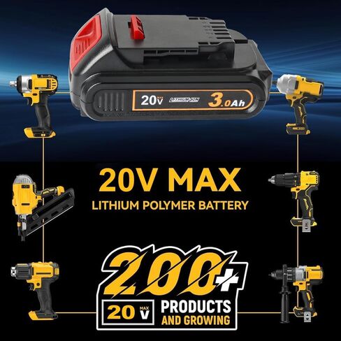 TENMOER 2-Pack 3.0Ah Battery Compatible with Dewalt 20V Max Battery with DCB112 Charger Starter Kit Fast Charging in Kuwait