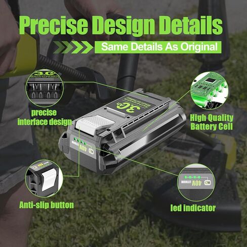 40V 3.0Ah OP4030 Replacement for Ryobi 40V Battery OP4026 OP4050 OP40201 OP40261 OP40601 OP40401, Compatible with Ryobi 40 volt Lithium Battery Chargers & Cordless Power Tools RY40480 RY401140 RY40290 in Kuwait