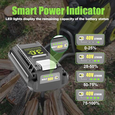40V 3.0Ah OP4030 Replacement for Ryobi 40V Battery OP4026 OP4050 OP40201 OP40261 OP40601 OP40401, Compatible with Ryobi 40 volt Lithium Battery Chargers & Cordless Power Tools RY40480 RY401140 RY40290 in Kuwait
