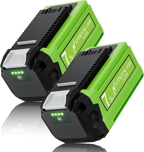 2 حزمة 40 فولت بديلة لبطارية Greenworks 40 فولت، ليثيوم أيون 7500 مللي أمبير متوافقة مع بطارية Greenworks 40 فولت 29462 29472 29252 20202 22262 25322 G-MAX 40 فولت أدوات كهربائية لاسلكية in Kuwait