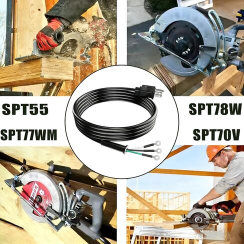 95104L استبدال سلك الطاقة منشار دائري، متوافق مع منشار محرك الدودة SKILSAW SPT77WM SPT78W SPT55 SPT70V سلك طاقة متين شديد التحمل، مناسب لمنشار دائري SKIL M77 77 قطع غيار الأدوات الكهربائية in Kuwait