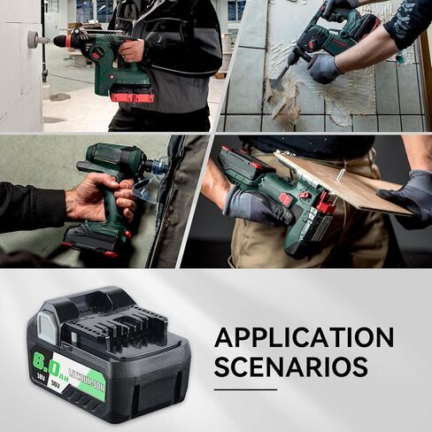 LUMSING 2Pack 6.0Ah BSL36B18 18V/36V بديل لبطارية Metabo، متوافق مع بطارية Metabo 18V BSL36A18، BSL36B18، 371751M، 372121M أداة الطاقة اللاسلكية in Kuwait