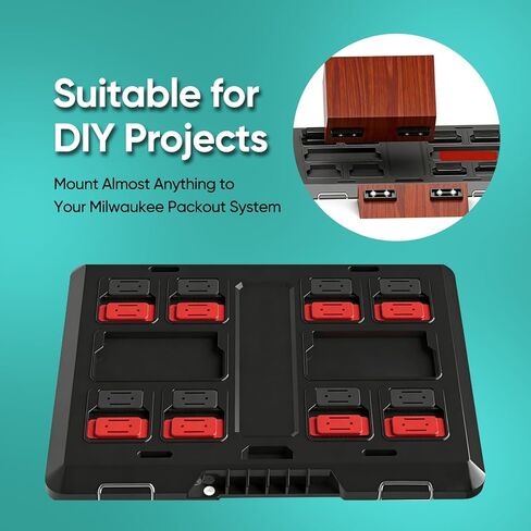 16 حزمة من أقدام التثبيت لـ Mil.Waukee Packout، وملحقات العبوة، ولوحة تركيب من بلاستيك ABS مع فتحات مثقوبة مسبقًا - سهلة التركيب لصندوق أدوات التعبئة ونظام التخزين (أسود*8، أحمر*8) in Kuwait