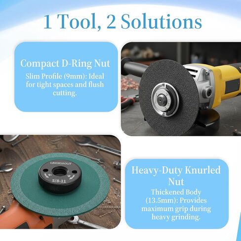 2PCS Angle Grinder Flange Nut with 5/8-11 Inch Thread Metal Grinder Lock Nut Quick Release Locking Nuts for Angle Grinders with 5/8-11 Threaded Spindle for Replacement Fixing Cutting Disc Silver Black in Kuwait