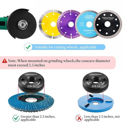 2PCS Angle Grinder Flange Nut with 5/8-11 Inch Thread Metal Grinder Lock Nut Quick Release Locking Nuts for Angle Grinders with 5/8-11 Threaded Spindle for Replacement Fixing Cutting Disc Silver Black in Kuwait