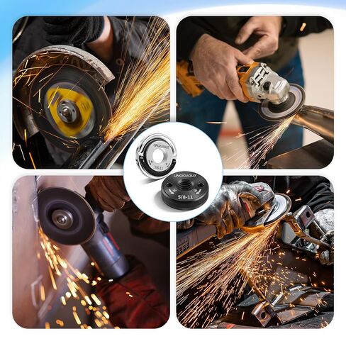 2PCS Angle Grinder Flange Nut with 5/8-11 Inch Thread Metal Grinder Lock Nut Quick Release Locking Nuts for Angle Grinders with 5/8-11 Threaded Spindle for Replacement Fixing Cutting Disc Silver Black in Kuwait