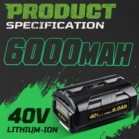 استبدال Masione 40V 6.0Ah لبطارية Ryobi المتوافقة مع بطارية Ryobi 40V OP40601 OP4050A OP4040 OP4030 OP4050 OP40401 المتوافقة مع الأدوات اللاسلكية in Kuwait