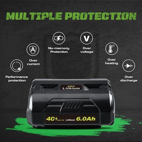 استبدال Masione 40V 6.0Ah لبطارية Ryobi المتوافقة مع بطارية Ryobi 40V OP40601 OP4050A OP4040 OP4030 OP4050 OP40401 المتوافقة مع الأدوات اللاسلكية in Kuwait