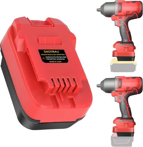 KUNLUN Battery Adapter Upgrade, for Bauer 20V Cordless Tools, Compatible with Dewalt 20V MAX XR and Milwaukee 18V Red Lithium Battery for Power Supply. No Charging Function (1 Adapter Only) in Kuwait
