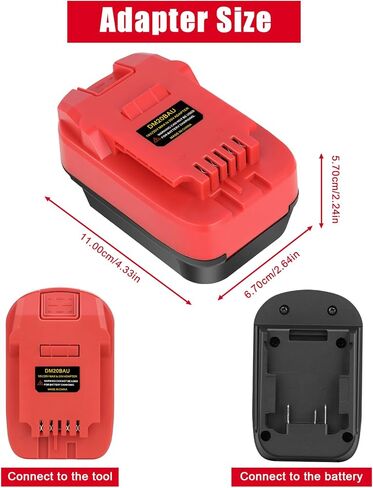 KUNLUN Battery Adapter Upgrade, for Bauer 20V Cordless Tools, Compatible with Dewalt 20V MAX XR and Milwaukee 18V Red Lithium Battery for Power Supply. No Charging Function (1 Adapter Only) in Kuwait