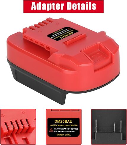 KUNLUN Battery Adapter Upgrade, for Bauer 20V Cordless Tools, Compatible with Dewalt 20V MAX XR and Milwaukee 18V Red Lithium Battery for Power Supply. No Charging Function (1 Adapter Only) in Kuwait