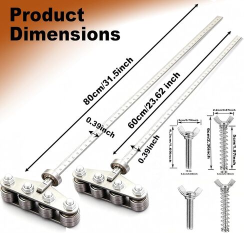 2 Pack Positioning Calipers for Precise Measurement, 23.6 Inch and 31.5 Inch Positioning Calipers for Circular Saw, Adjustable Guide Rail for Woodworking Positioning Cutting (Four-Axis) in Kuwait