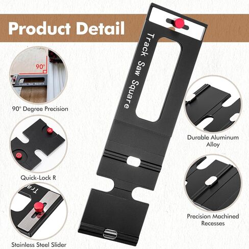 Nuogo Track Saw Guide Track Saw Square Tracks Rail Square Guide 90° Right Angle Cuts From Edge Auto-Align and Fast Adjust for Woodworking and DIY Precision Cutting in Kuwait