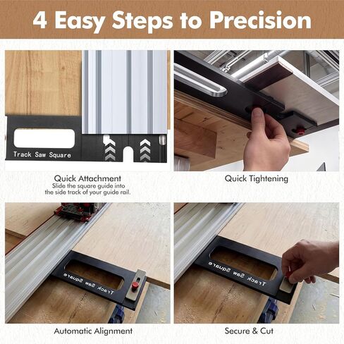 Nuogo Track Saw Guide Track Saw Square Tracks Rail Square Guide 90° Right Angle Cuts From Edge Auto-Align and Fast Adjust for Woodworking and DIY Precision Cutting in Kuwait